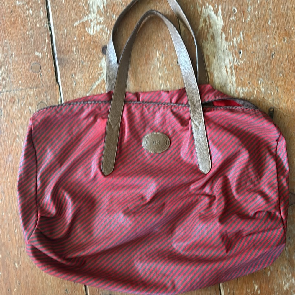 Vintage Gucci Duffel 1980s w Makeup Bag